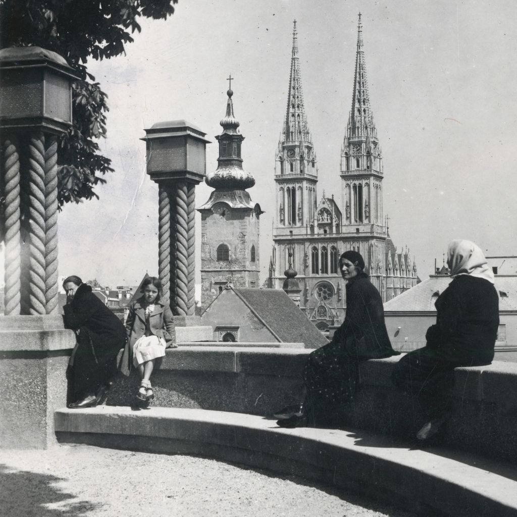 Pogled na Katedralu sa Strossmayerovog šetališta oko 1930.-1935. godine